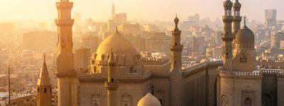 from above view of the mosques of sultan hassan and al rifai.
